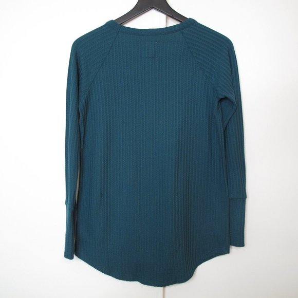 CHASER - Dark Turquoise Waffle Knit Thermal Top - Picture 3 of 11